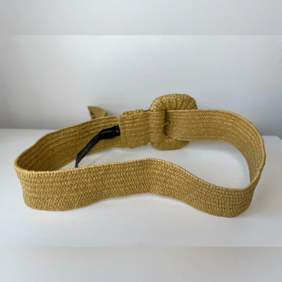 Anthropologie Raffia Woven Statement Buckle Belt Size S excellent condition - Picture 9 of 13